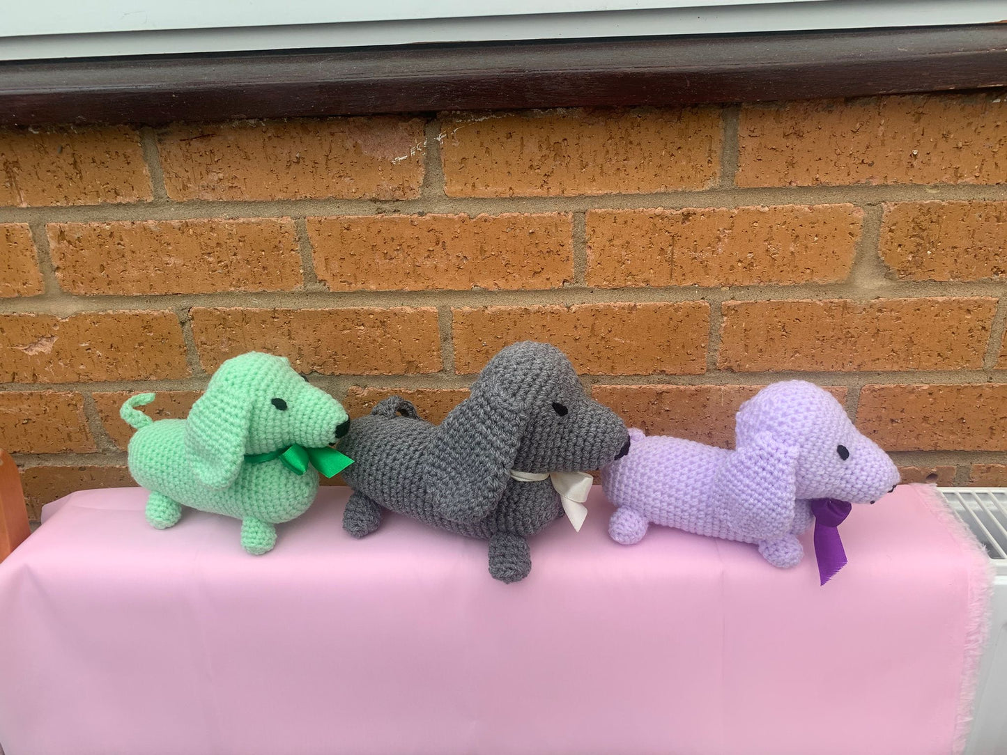 Crocheted sausage dog